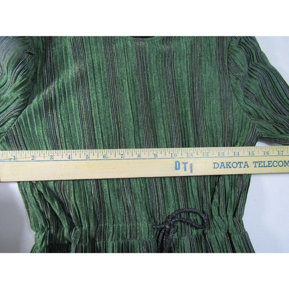 Sparrow Womens Green Pleat Striped Maxi Dress size S Work Casual Omis - Picture 5 of 7